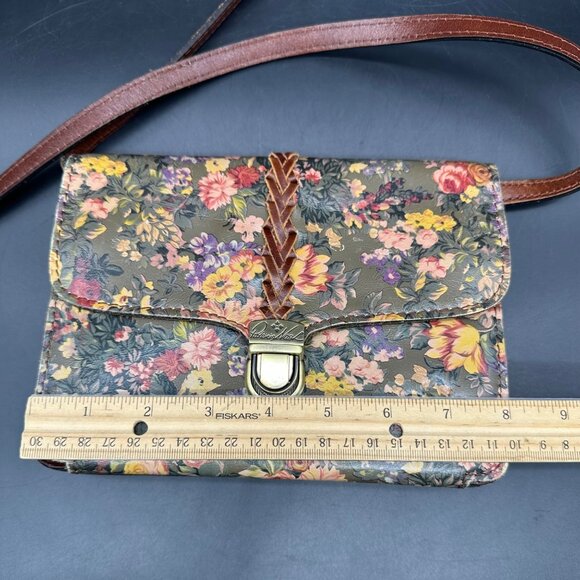 Patricia Nash Floral Leather Crossbody Shoulder Bag Purse Removable Strap Clutch - Picture 11 of 12